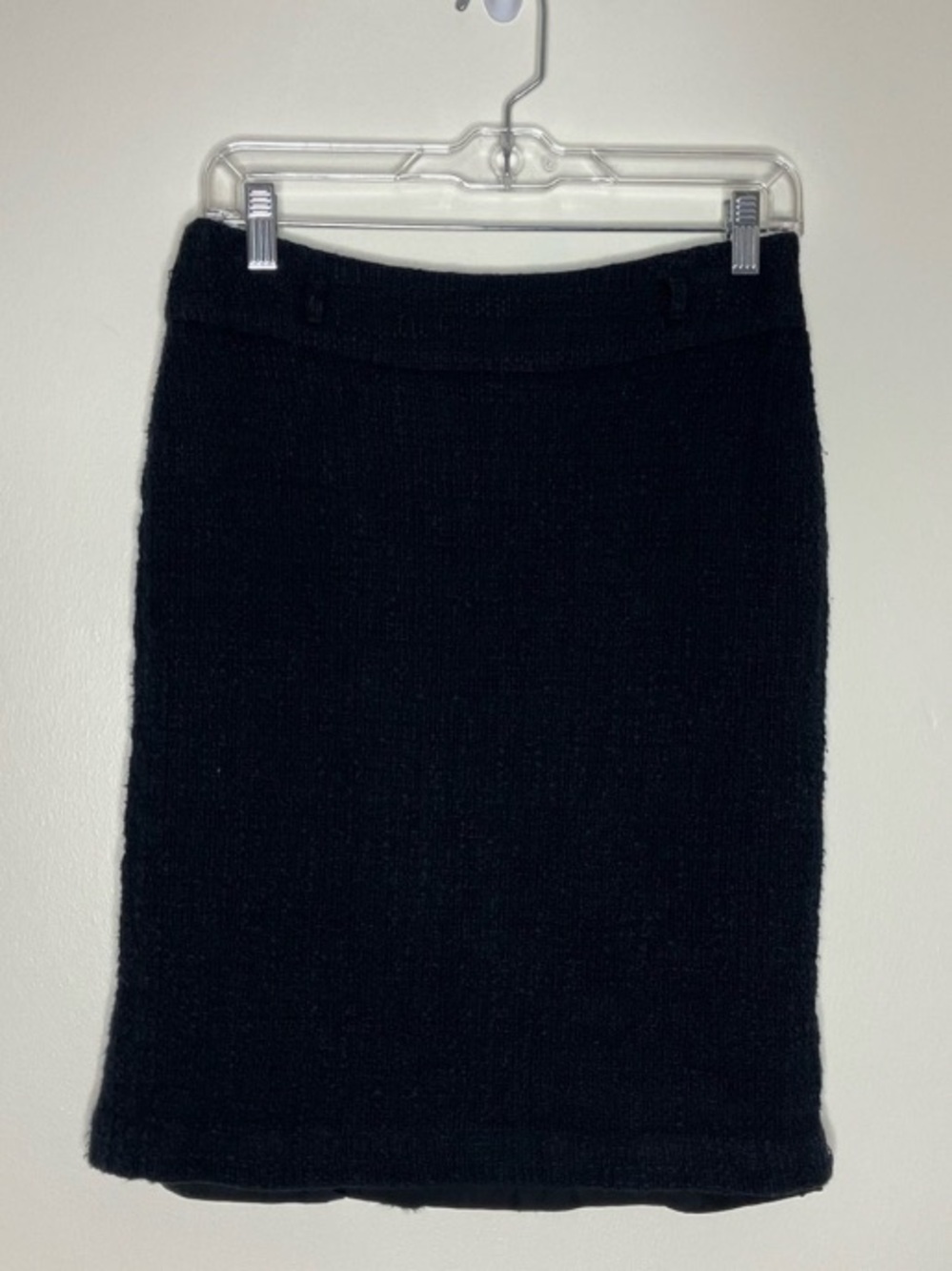 White House Black Market black cotton tweed pencil skirt 4